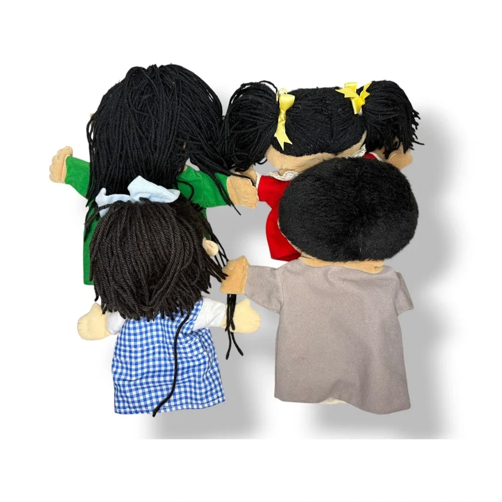 Lakeshore Learning Let's Talk! Kid Puppets Set of 4 Multi-Ethnic Hand Puppets
